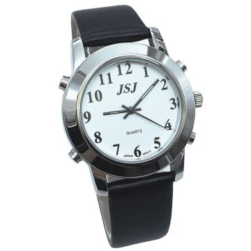 Orologio parlante cinturino pelle nero